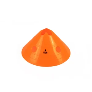 ΚΟΜΜΕΝΟΣ ΚΩΝΟΣ ΜΕ ΤΡΥΠΕΣ 15cm-ORANGE FLUO