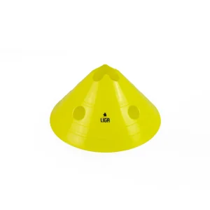 ΚΟΜΜΕΝΟΣ ΚΩΝΟΣ ΜΕ ΤΡΥΠΕΣ 15cm -YELLOW FLUO